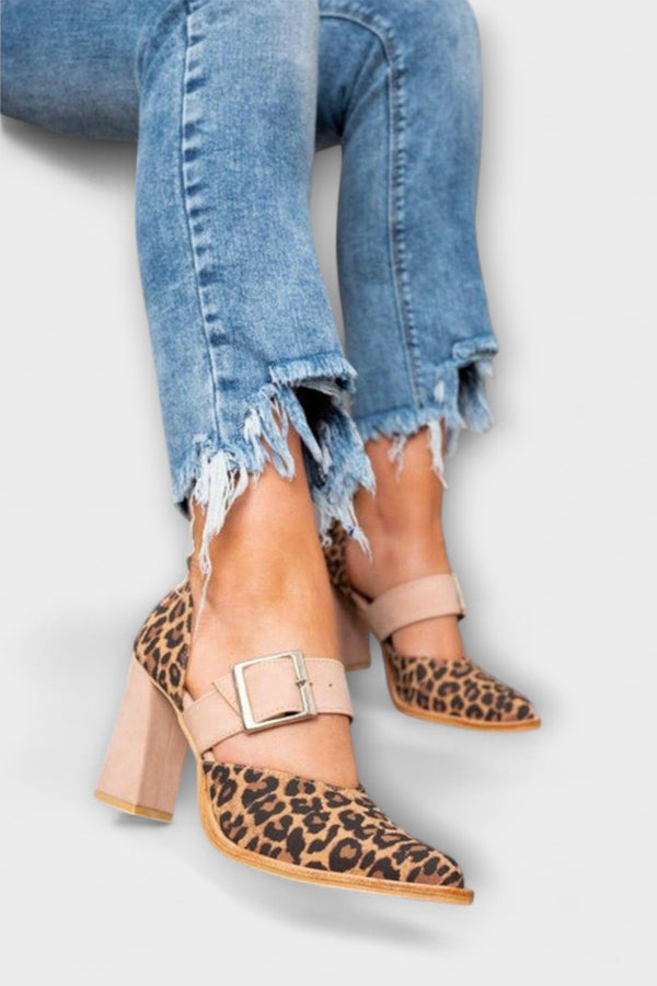 Avano - Sandalias de leopardo con tacón