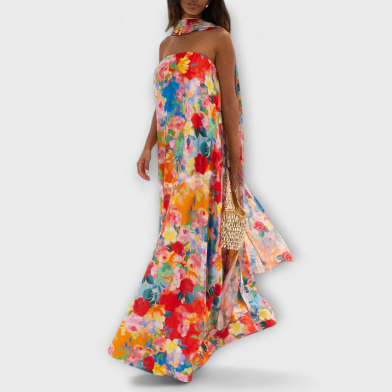 Harlow - Vestido Maxi Floral Off-Shoulder