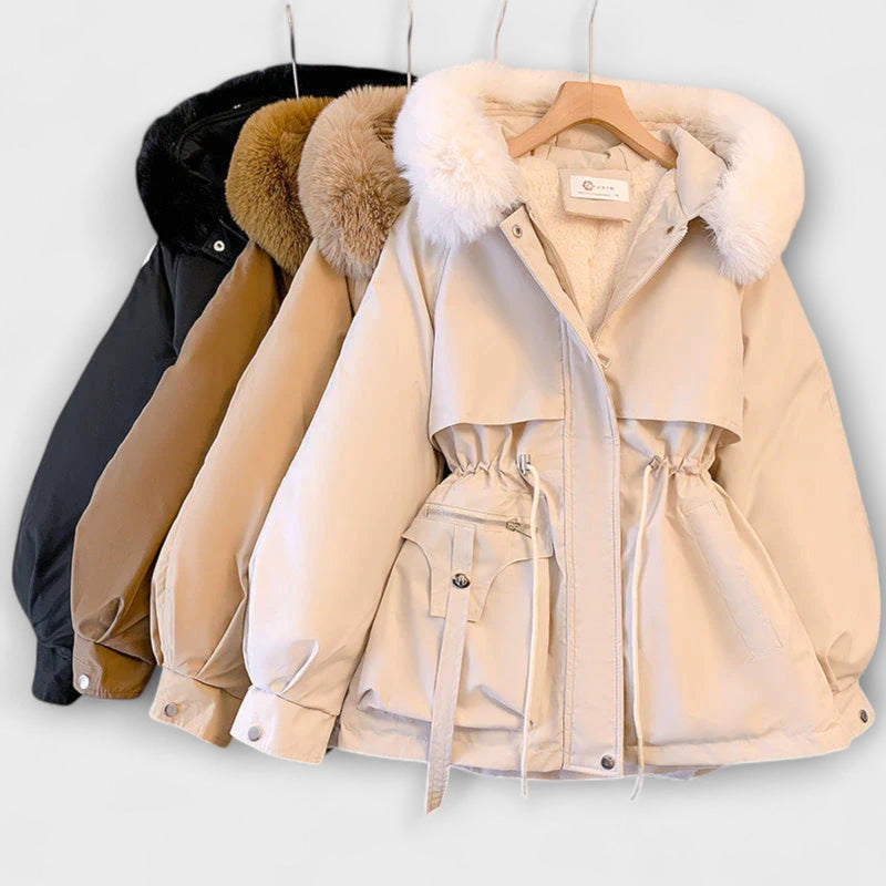 Bela - Elegante chaqueta de invierno Brévine con cuello de piel
