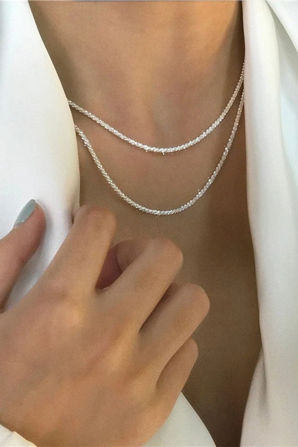 Collar de luz estelar en plata - Set