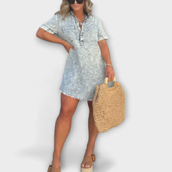 Vera - Vestido de camisa de denim casual