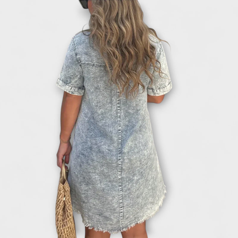 Vera - Vestido de camisa de denim casual