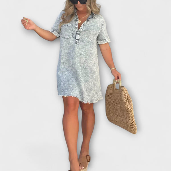 Vera - Vestido de camisa de denim casual