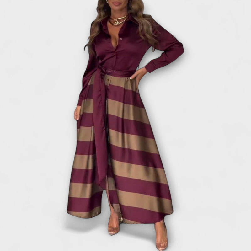 Hedda - Vestido largo de camisa con cinturón