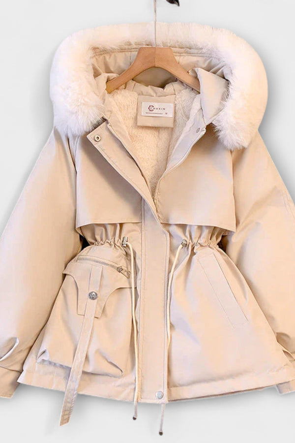 Bela - Elegante chaqueta de invierno Brévine con cuello de piel