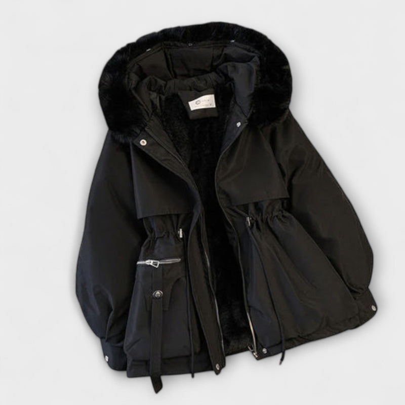 Bela - Elegante chaqueta de invierno Brévine con cuello de piel