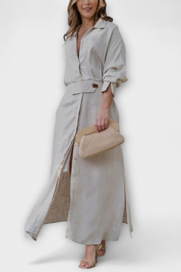 Jeanette - Vestido maxi con escote en V