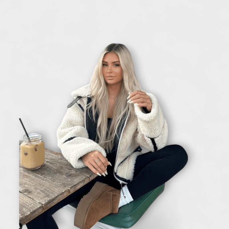 Adele – Chaqueta bomber elegante de piel de cordero