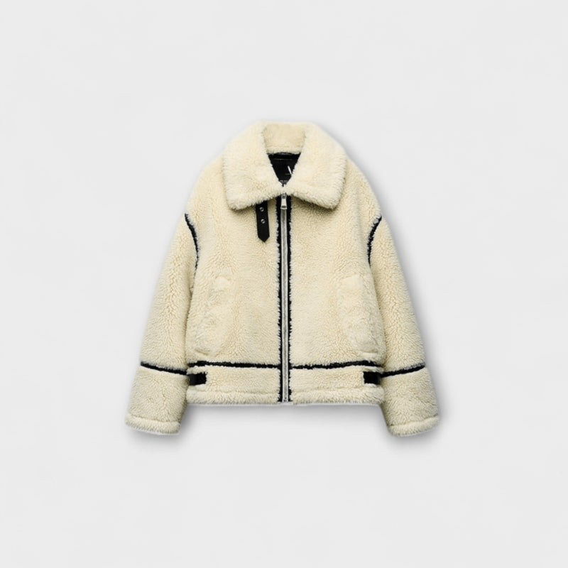 Adele – Chaqueta bomber elegante de piel de cordero