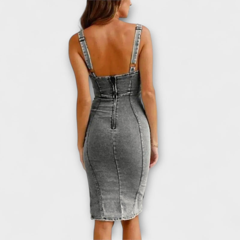 Anna - Vestido de mezclilla con tirantes ajustables