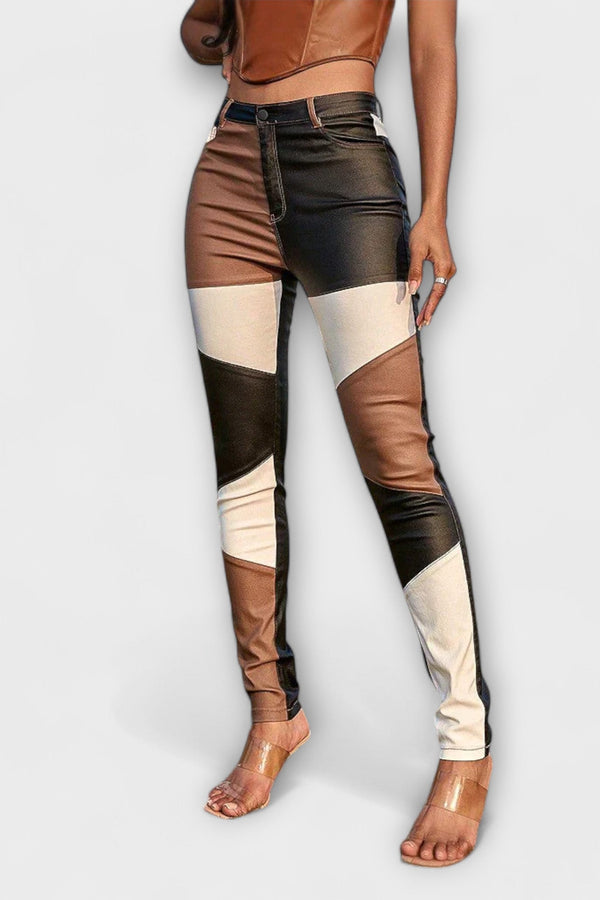 Calliope - Pantalones ajustados con diseño de bloques de color