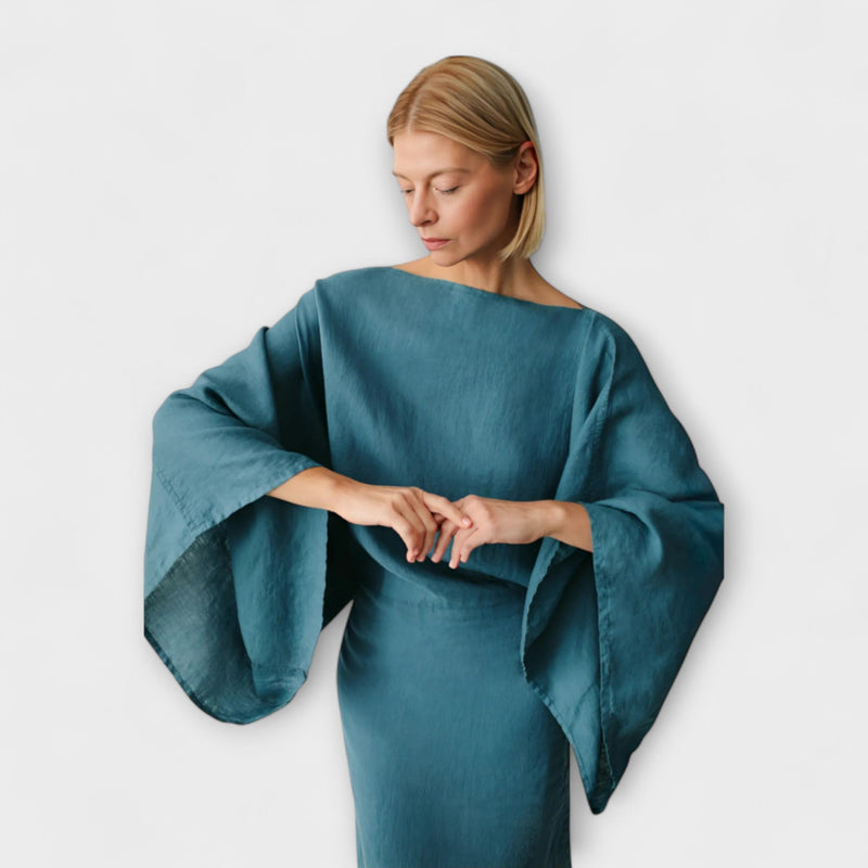 Dana - Vestido Kimono de Lino y Algodón
