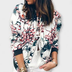 Kaelin - Chaqueta bomber elegante con estampado de flores