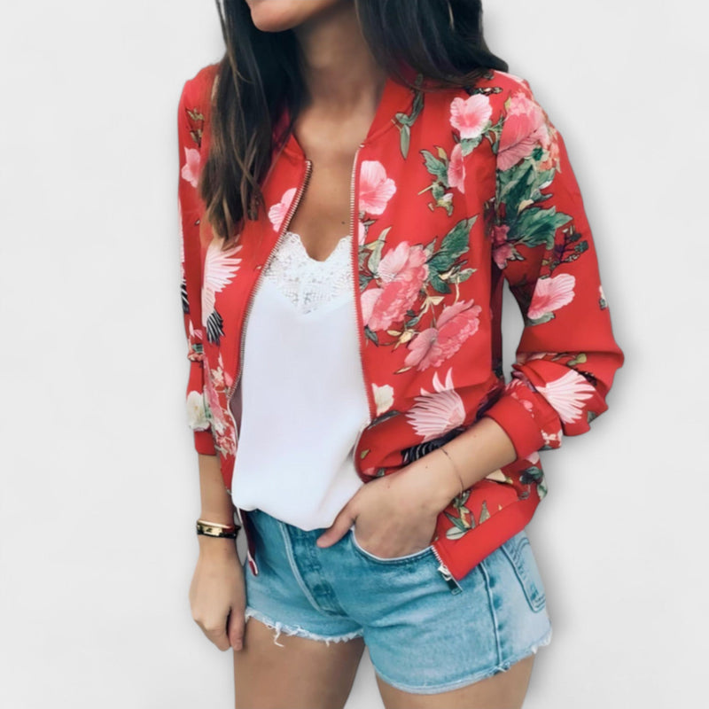 Kaelin - Chaqueta bomber elegante con estampado de flores