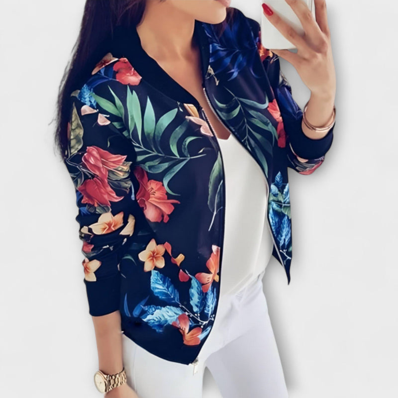 Kaelin - Chaqueta bomber elegante con estampado de flores