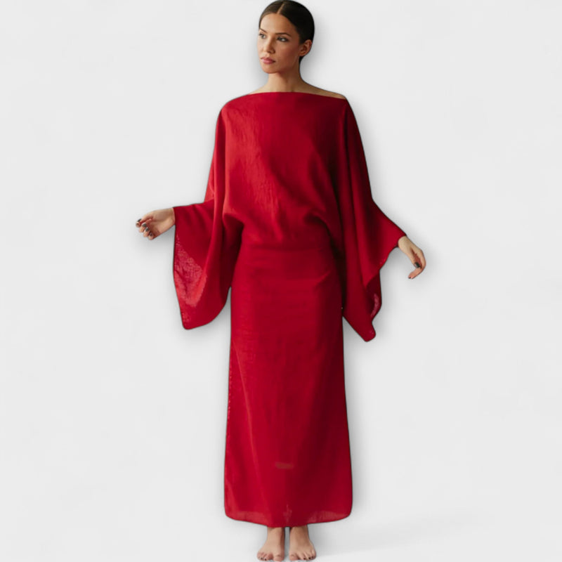 Dana - Vestido Kimono de Lino y Algodón